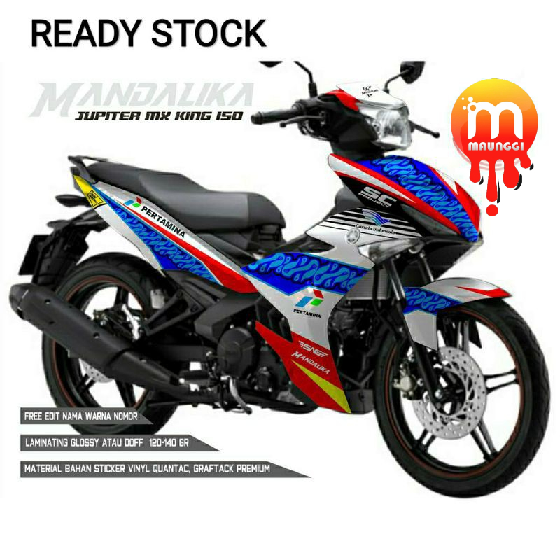 Decal mx king full body Sticker variasi mx king 155 motif pertamina mandalika Striping mx variasi Su