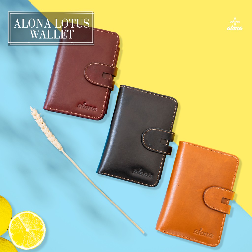 Alona Lotus Wallet Dompet wanita / dompet lipat kulit asli