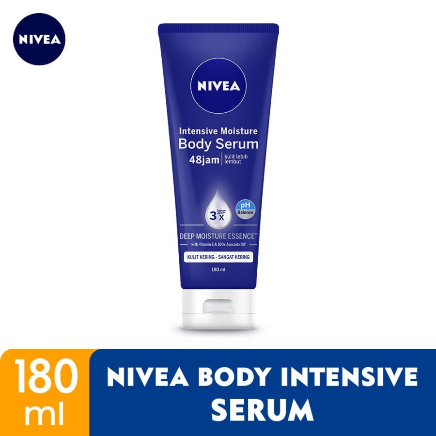 (Untuk Kulit Kering / Sangat Kering) NIVEA Body Intensive Moisture Serum 180 ml - Skincare BPOM Kulit Kering Bersisik Besisik Pecah - Handbody Hanbody Hand Body Handbodi Hanbodi Bosy Serum Losion Hand Han Bodi Body Tangan Kaki Badan Skincare