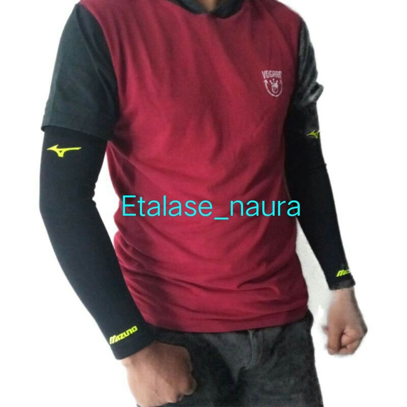 Manset Lengan Tangan Mizuno Olahraga Voli Volly Satu Pasang Elastis Spandek Lycra