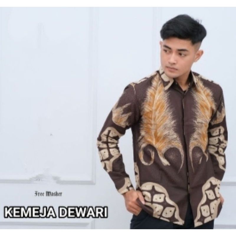 DEWARI Kemeja batik pria lengan panjang FULL FURING HALUS
