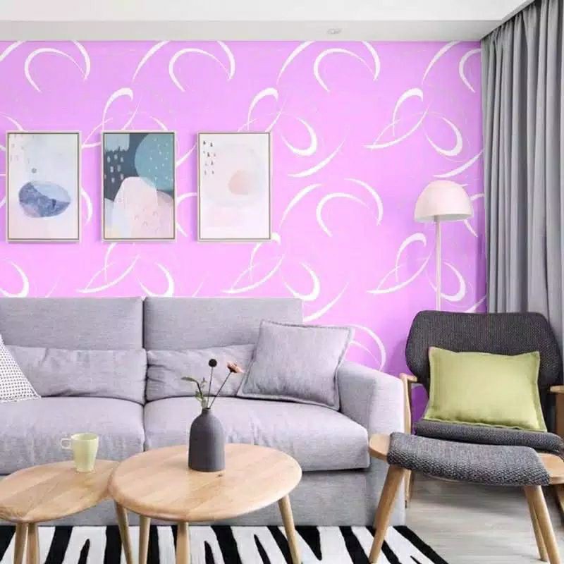 WALLPAPER DINDING MOTIF PUSARAN ANGIN DASAR PINK