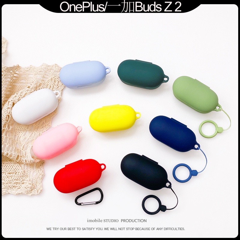 Case Pelindung Headset Wireless Bluetooth Warna Permen Dengan Gantungan Kunci Untuk Oneplus Buds Z2