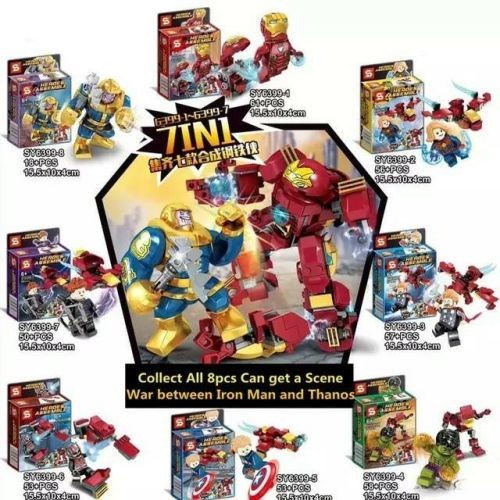 Mainan Bricks SY 6399 Super Hero Marvel Avengers SY6399-1 - SY6399-8 Heroes Assemble