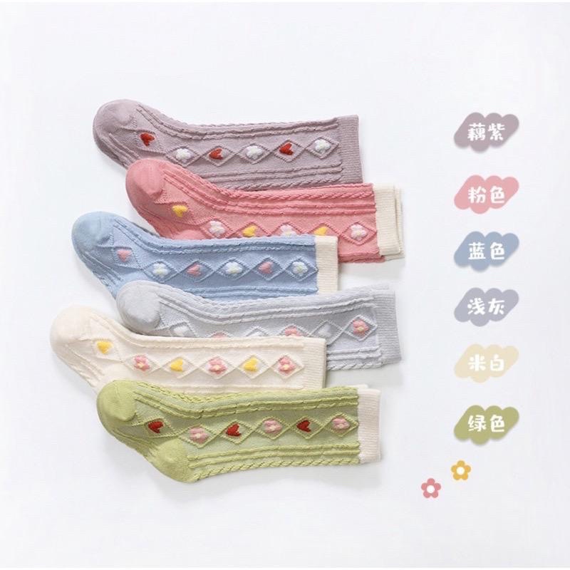 Kaos kaki Korean Style Anak Mid Panjang Flower Love