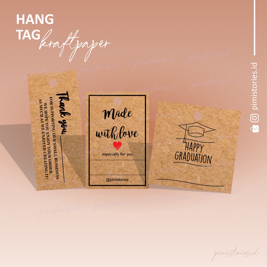 HANG TAG ⚫ PRICE TAG KRAFT PAPER ⚫ THANK YOU CARD CUSTOM MURAH ⚫ HANGTAG