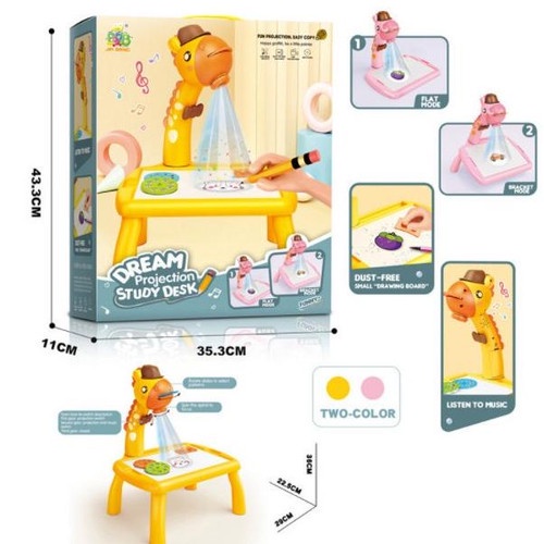 Meja Gambar Anak Proyektor Karakter Jerapah / Dream Projection Study Desk - 8899-53Y