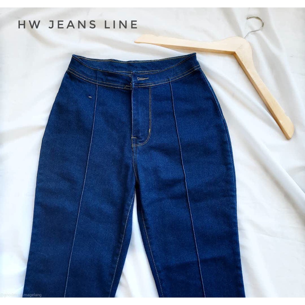 CELANA HIGHWAIST FRONT LIST / HW Tulang Jeans Wanita