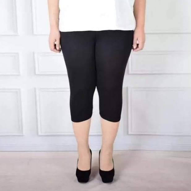 CELANA LEGGING PENDEK WANITA POLOS BAHAN SPANDEK CELANA LEGGING OLAHRAGA XL-XXL BB 35-90kg