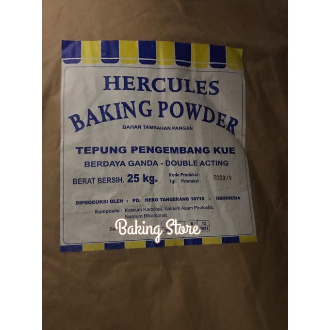 

Baking Powder Hercules Double Acting 25kg - Gosend Only!!!