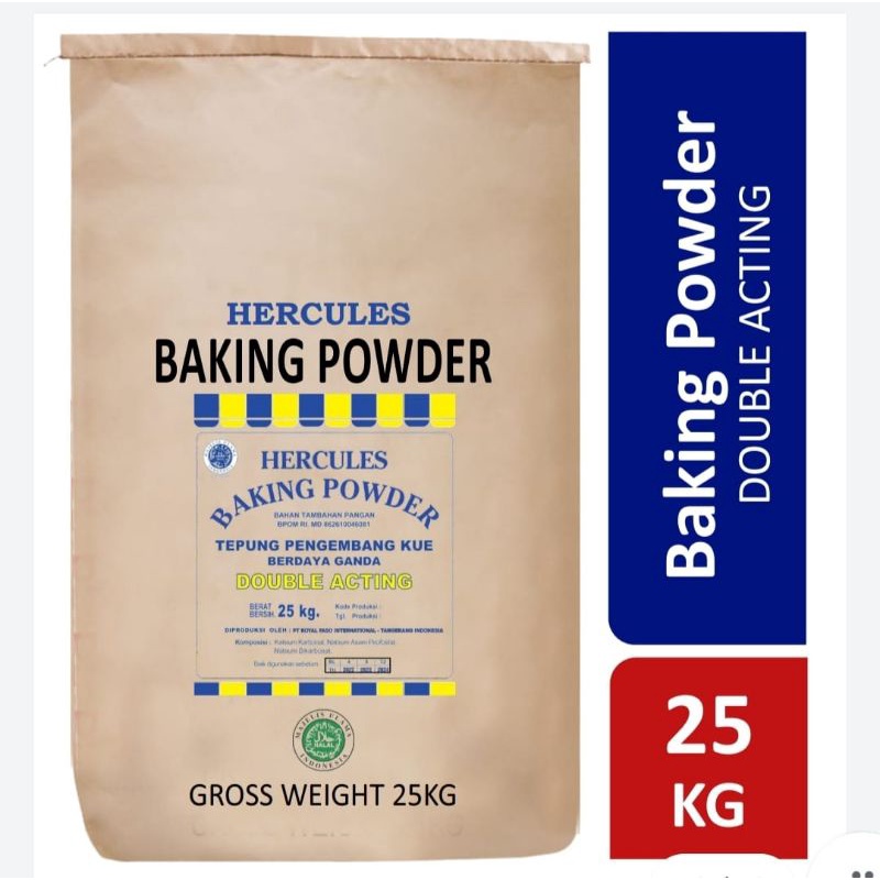 

Hercules Baking Powder Double Acting 25KG (Bahan pengembang kue)