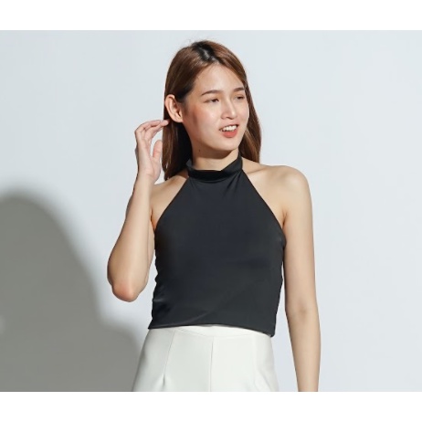 MODAVIE - AVA HALTER TOP Tanktop Korea Turtle Neck Korean Tank Top Crop Top Korea Baju Atasan Wanita