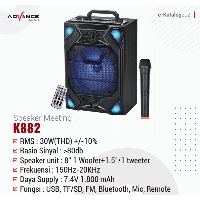 Speaker ADVANCE K882 BT(Bluetooth)