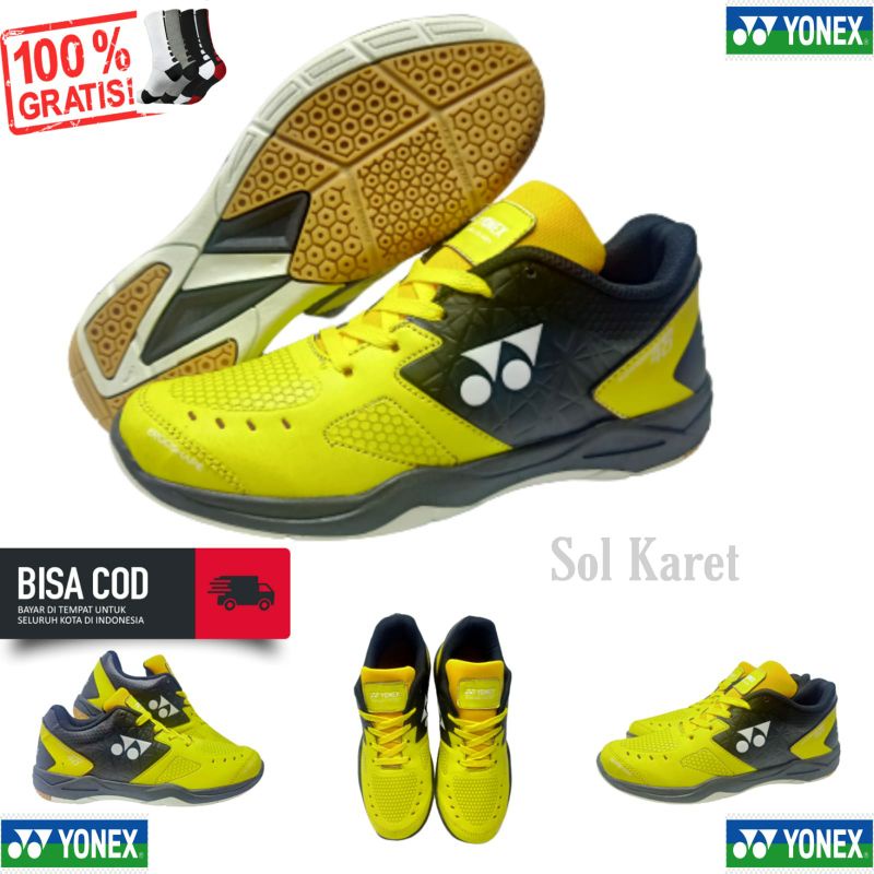 SEPATU BADMINTON YONEX SHB 48 EX - YELLOW BLACK - POWER CUSHION - Premium