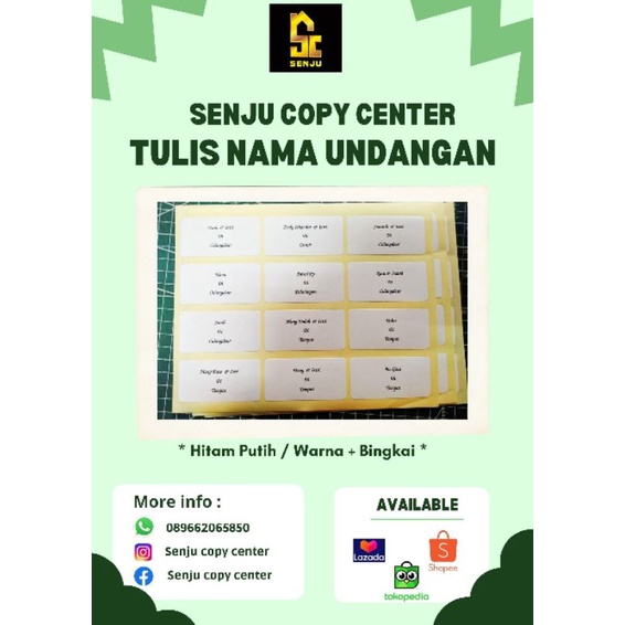 

Jasa Print Label Nama Undangan Pernikahan Termurah minimal order 120 nama