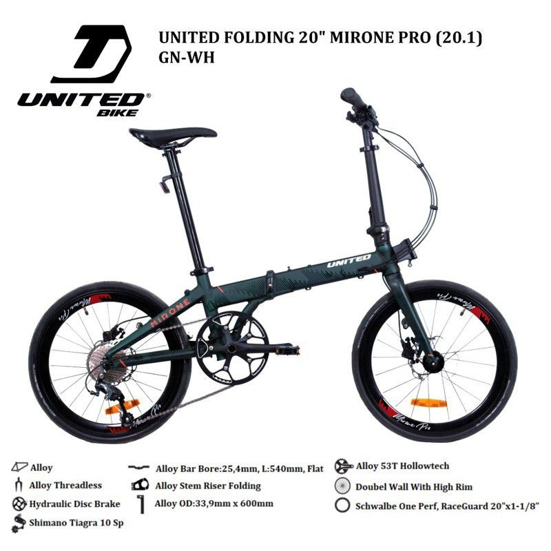 united folding bike 20