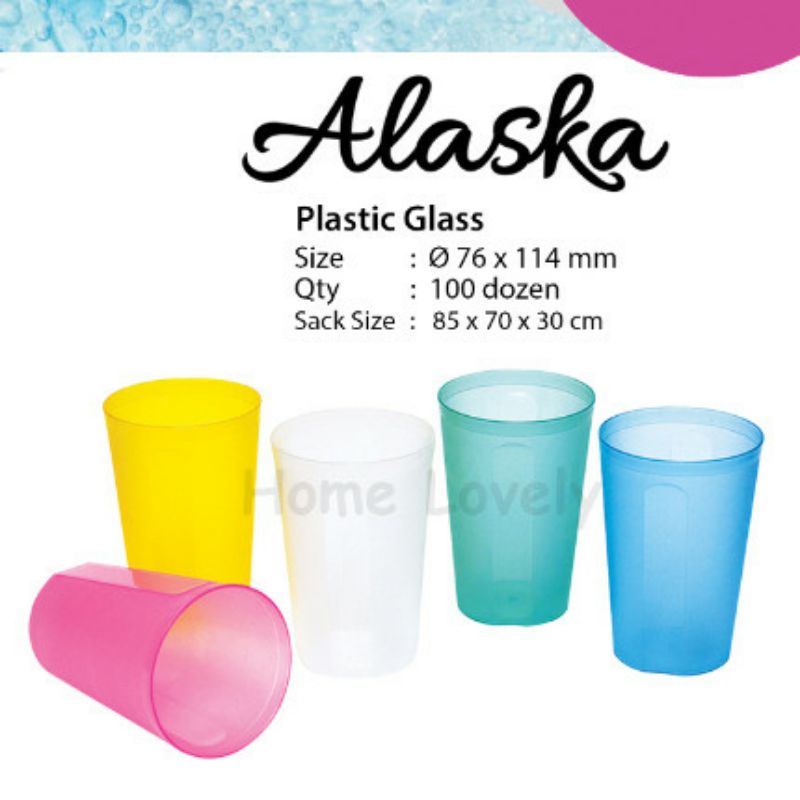 (⭐⭐⭐⭐⭐) Gelas plastik Alaska food grade asli original