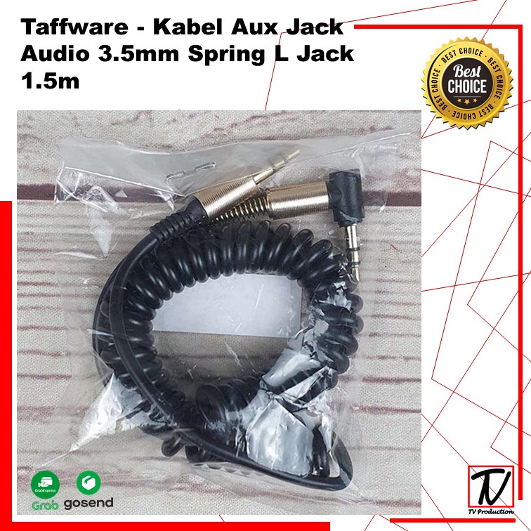 Kabel Aux Jack  Audio 3.5mm Spring L Jack 1.5m