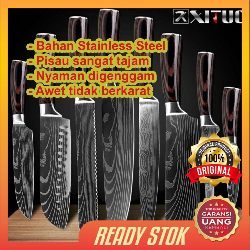 XITUO Pisau Dapur Chef Profesional Knife Damaskus Pattern