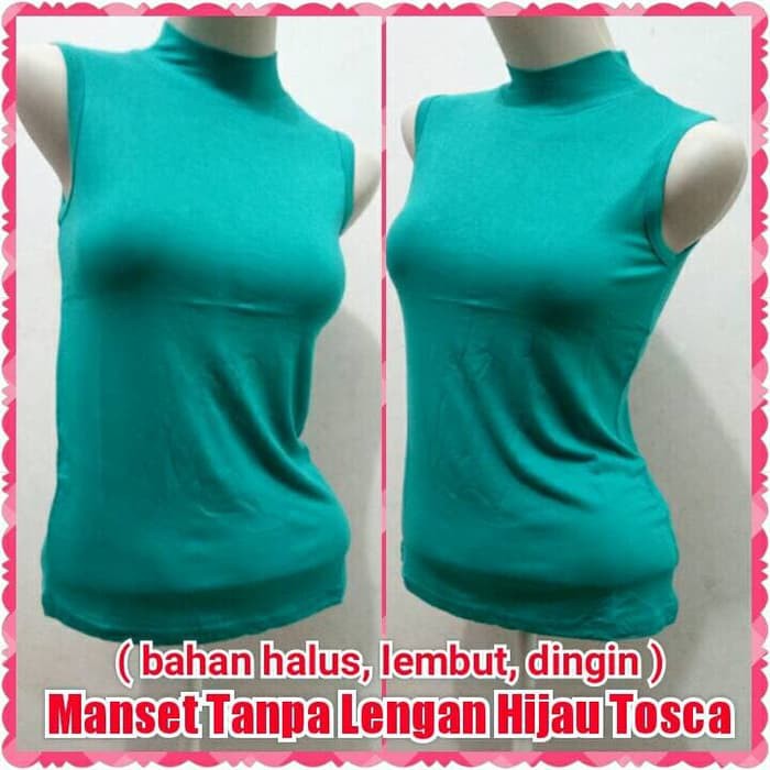 Tank Top Polos - Bra Kemben - Tank Top Manset Tanpa Lengan - Hijau Tosca | Inner Sport Aerobic Yoga