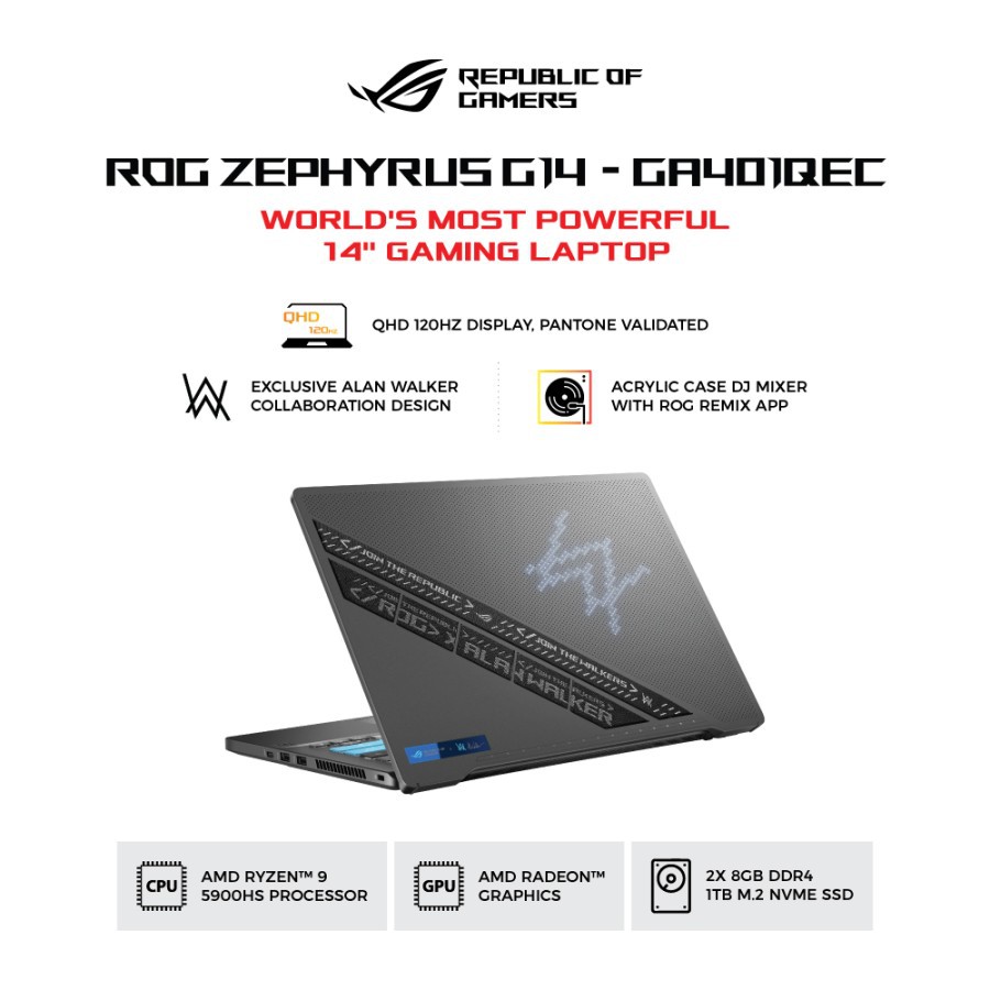 ASUS ROG Zephyrus G14 Alan Walker Edition GA401QEC-AW