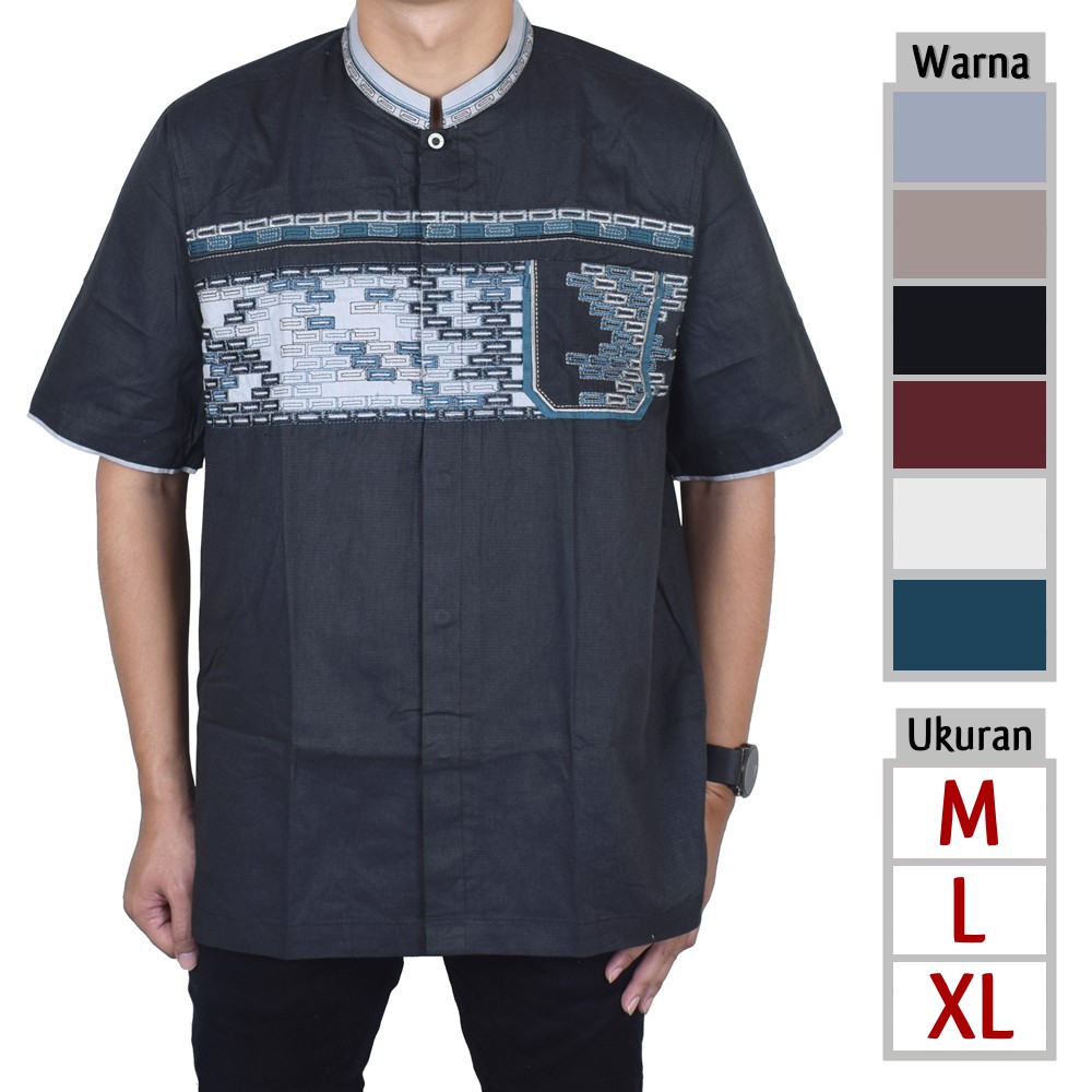  Baju  Koko Pria  Kemeja  Muslim Modern Ukuran Dewasa Size S M 