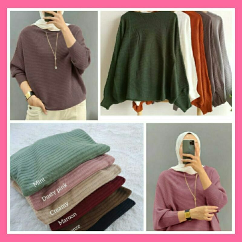 Baju Sweater Wanita Remaja Modern Kekinian Fashion Muslim Terbaru 2022
