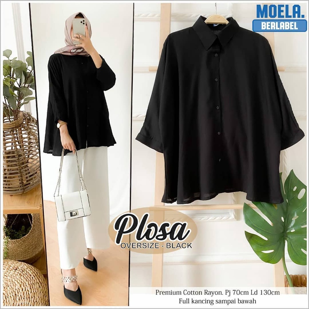 Plosa Blouse Wanita Atasan Wanita Casual Bahan Katun Rayon LD 130 cm