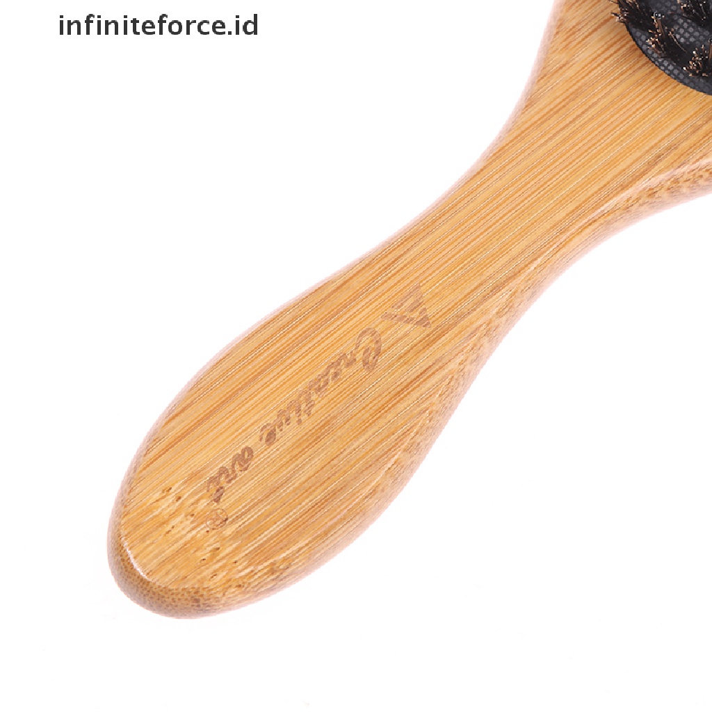 (Infiniteforce.Id) Sisir Bristle Pelurus Jenggot Gagang Kayu