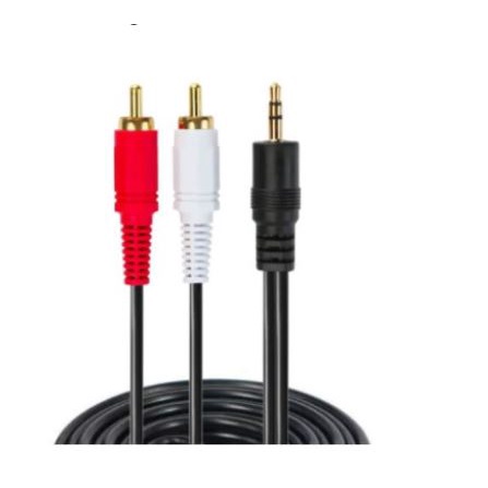Cable jack aux 3.5mm To Rca 2 gold plated 10 meter standard stereo - Kabel audio 3.5 to audio L/R rca2 1-2 10m