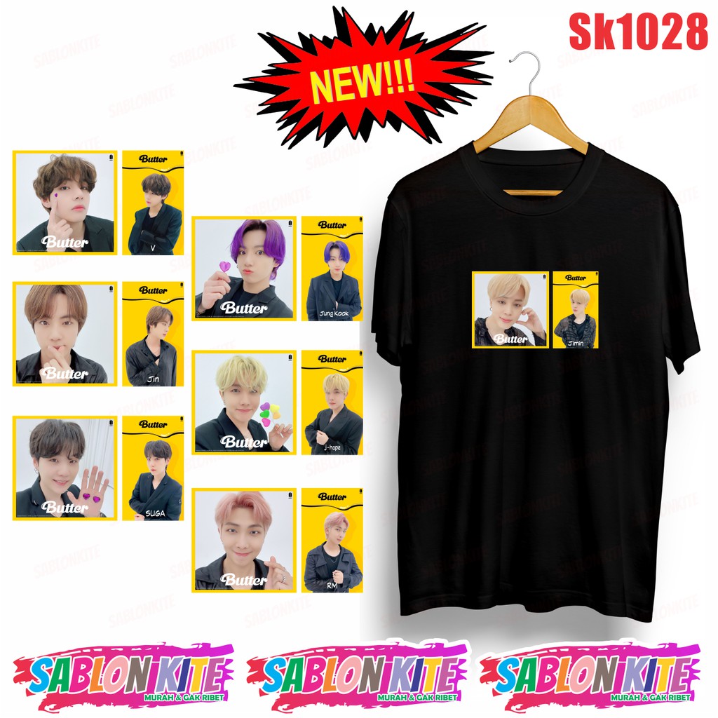 MURAH!!! KAOS KPOP BUTTER MEMBER JK V RM JH JIN SG JIMIN SK1028 UNISEX