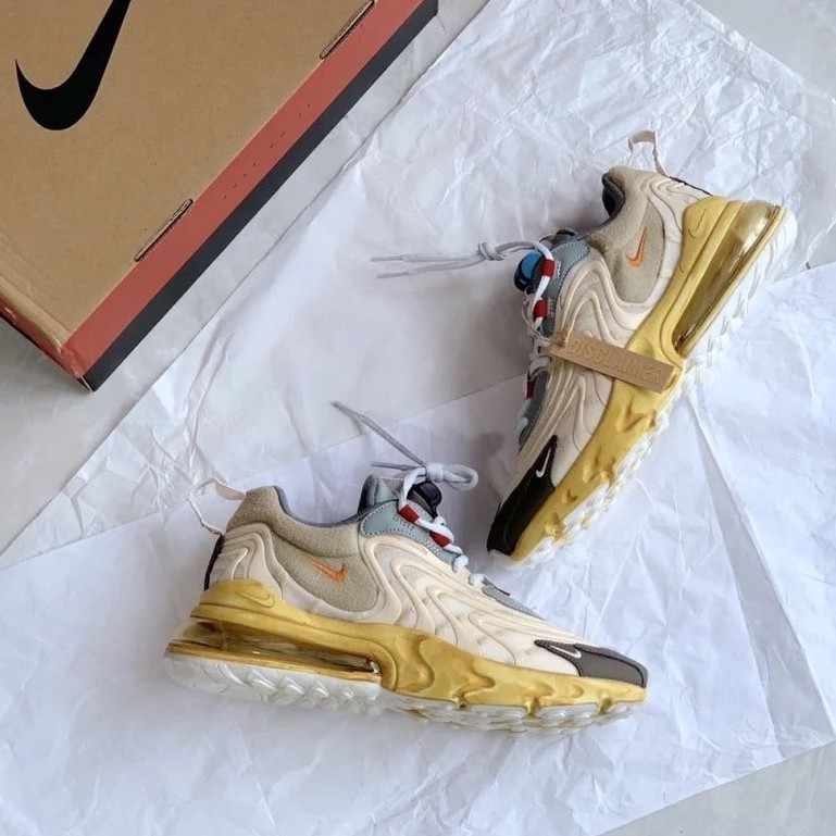 7 Colors Travis Scott X Nike Air Max 270 React Cactus Jack Sport Shoes Air Mesh Breathable Running Shoes Shopee Indonesia