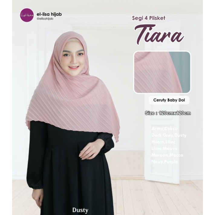 Segiempat Tiara Dusty Jilbab Plisket Ori by ellisa hijab