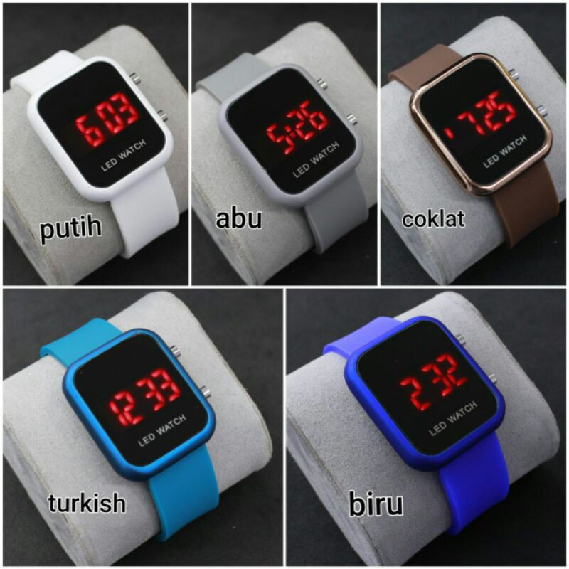 BAJ JAM TANGAN WANITA / PRIA DIGITAL RUBBER LED WATCH IMPORT GROSIR ORIGINAL HIGH QUALITY JF087