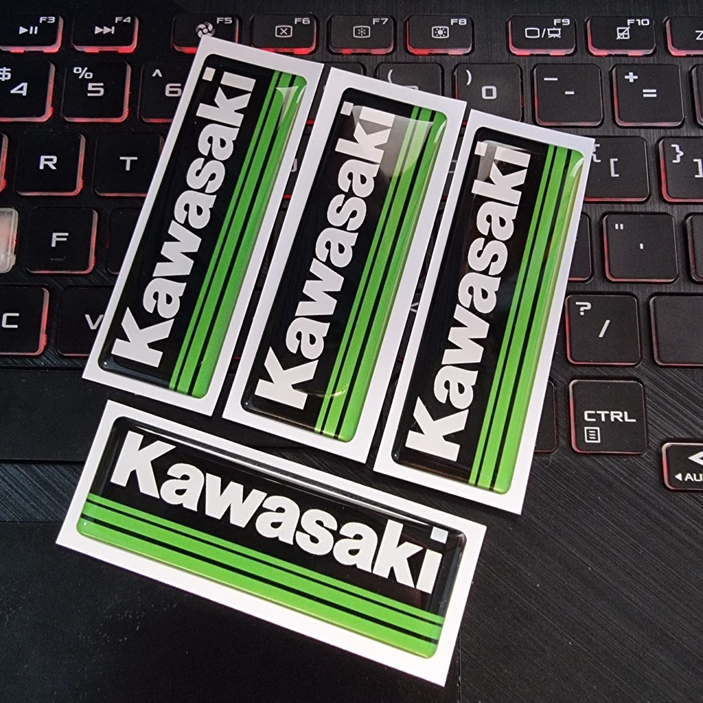 STICKER MOTOR EMBLEM TIMBUL KAWASAKI KOTAK STICKER MOTOR PREMIUM GRADE