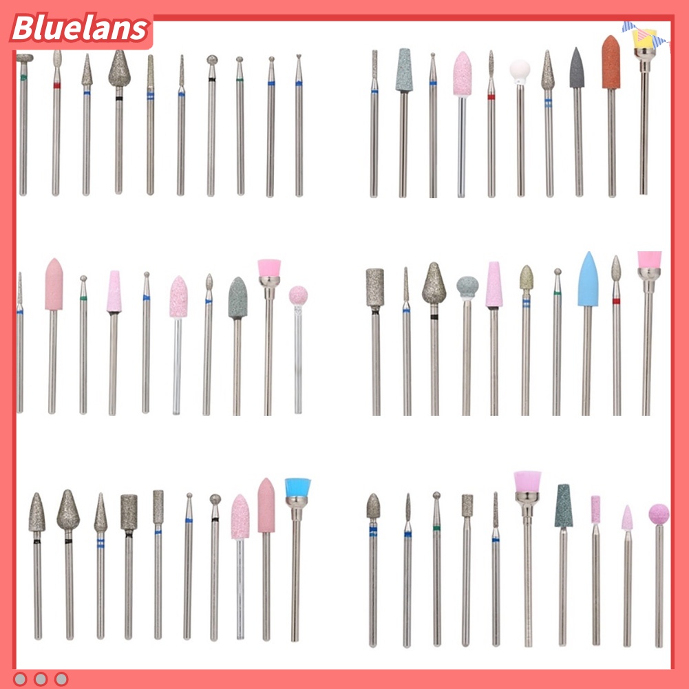 (In Stock) Kacamata Hitam Lensa Warna Warni ♡10pcs Mata Bor Pengikir Kuku Untuk Manicure / Pedicure