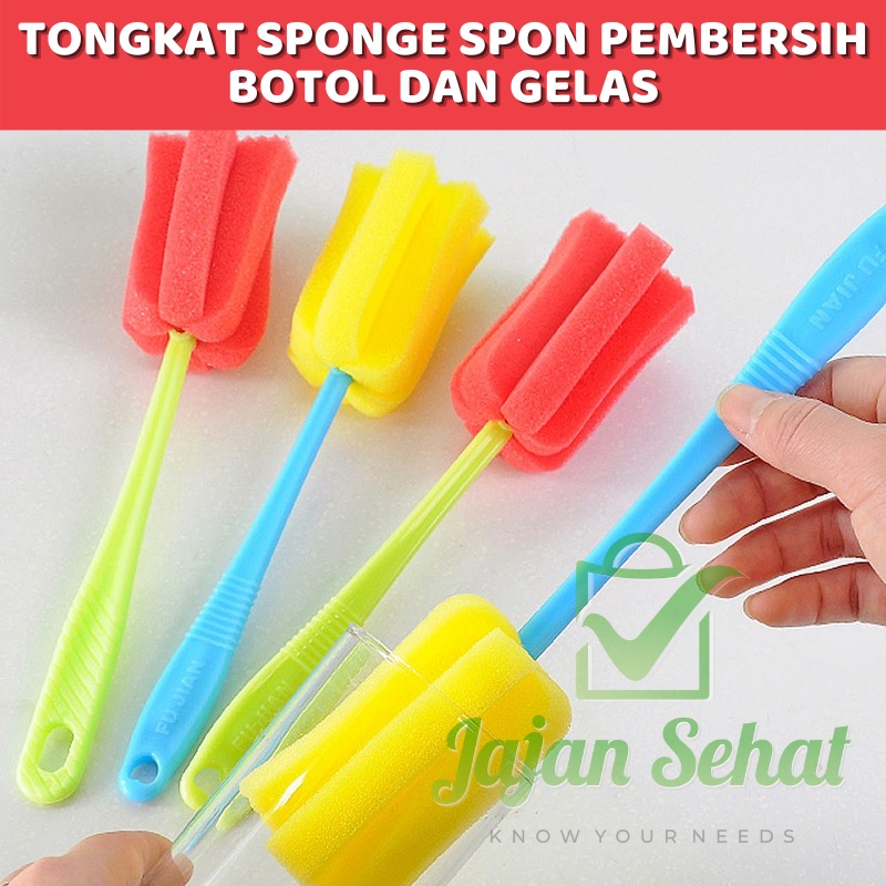 Tongkat Sponge Spon Pembersih Botol Dan Gelas Alat Pembersih