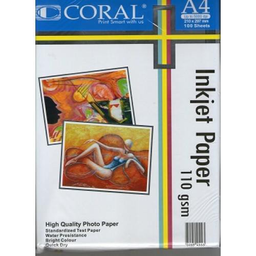 

Kertas / Coral Inkjet Paper A4-110 Gr (Pack=100 Sheet)