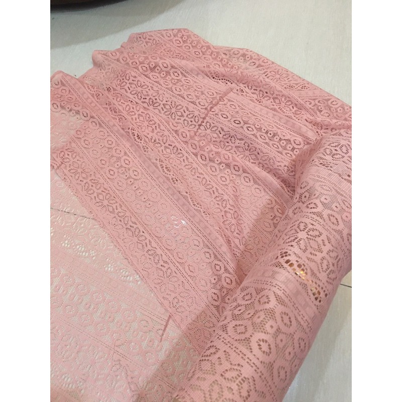 Brokat Lace Butterfly warna dusty pink