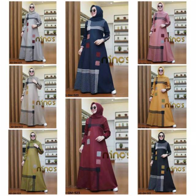 Gamis toyobo ninos polka 002/gamis terlaris/gamis terbaru/gamis tercantik/gamis elfath-2