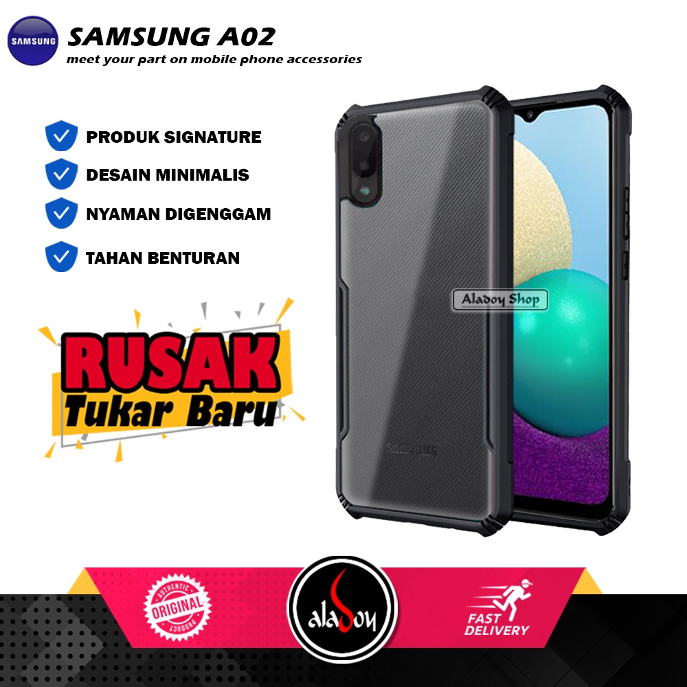 Case Samsung A02 Armor Fusion Shockproof Transparent Premium Casing