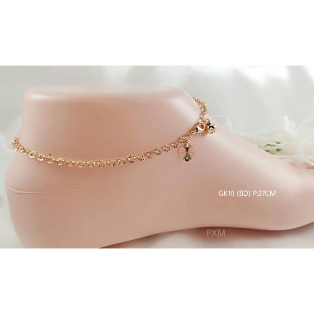 Terlaris Gelang Kaki Lapis Emas 24k Asli Titanium