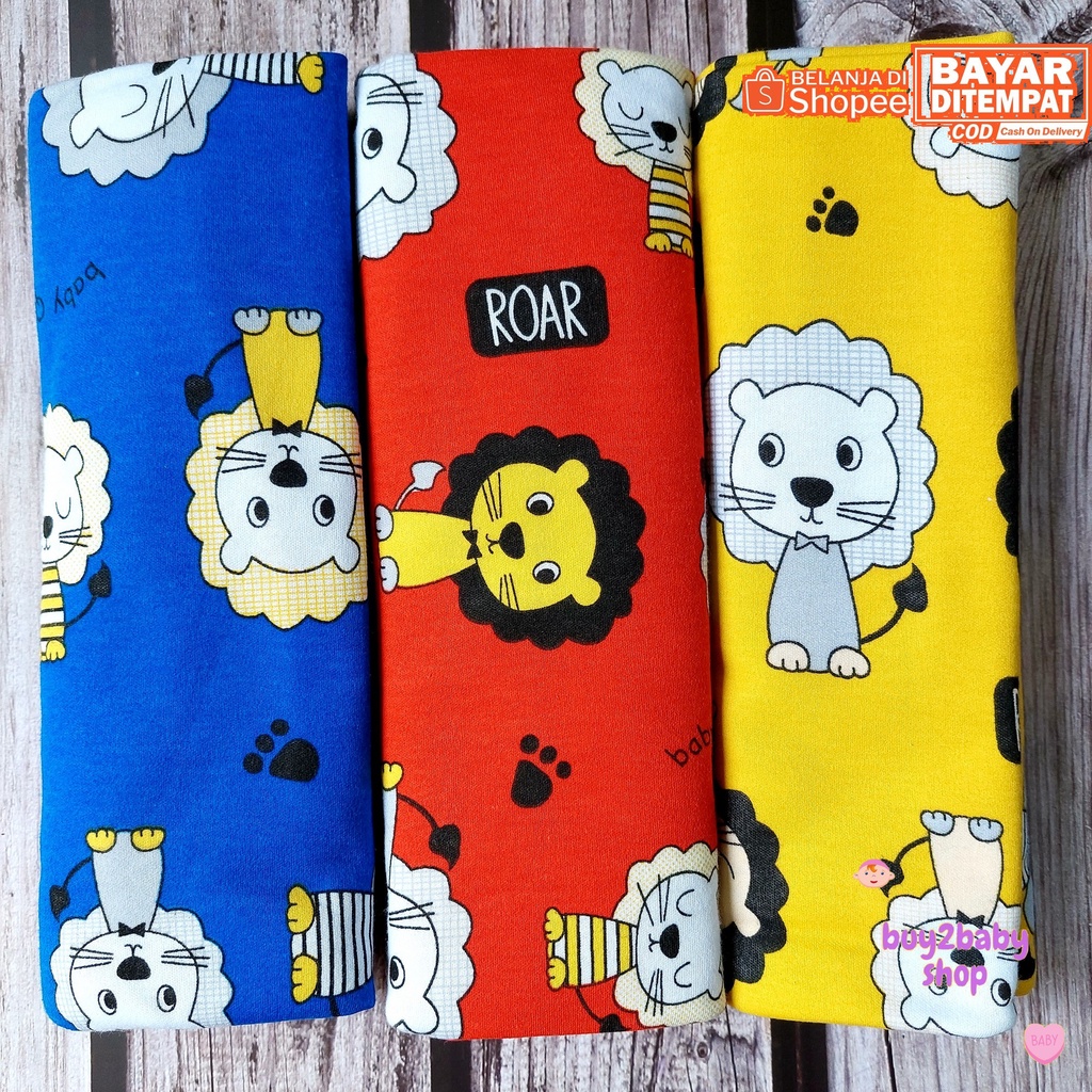 Baby Qu Bedong bayi Premium 90 x 110 cm roar series isi 3 Bedong