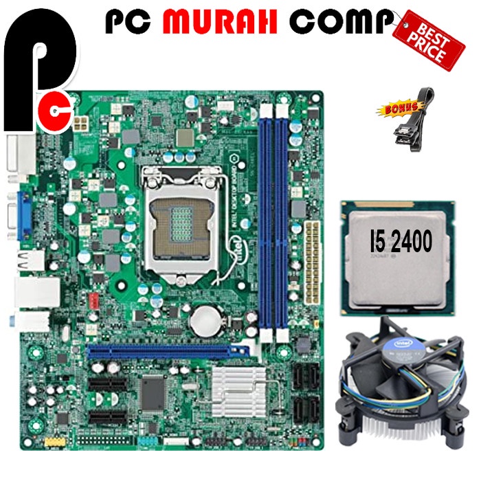 Paket Mobo  Intel LGA 1155 H61 OEM  Processor i5 2400