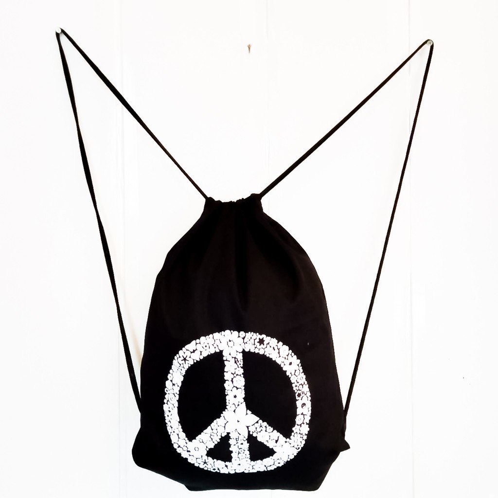 STRINGBAG TAS RANSEL SERUT SABLON PEACE | bahan drill halus