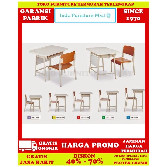 FrOk Kursi Sekolah Kuliah Belajar Chitose Echool Plus Kursi Dan Meja