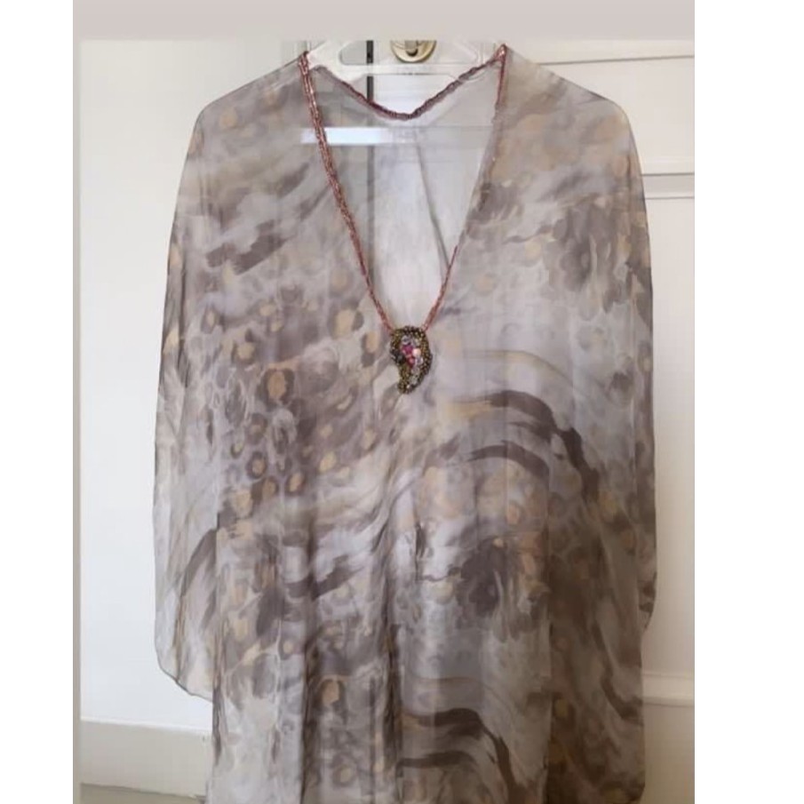 Kaftan Embellished Manik Payet Swarovski Free Size New Satin Halus Baju Lebaran Muslim