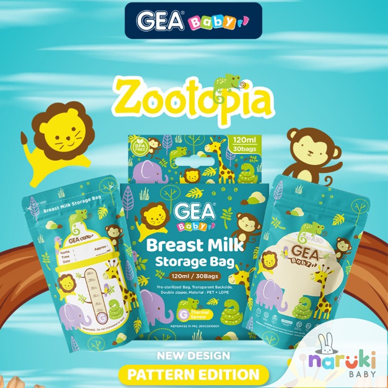 GEA Zootopia Kantong Asi 120ml / breastmilk storage / asibag Geababy