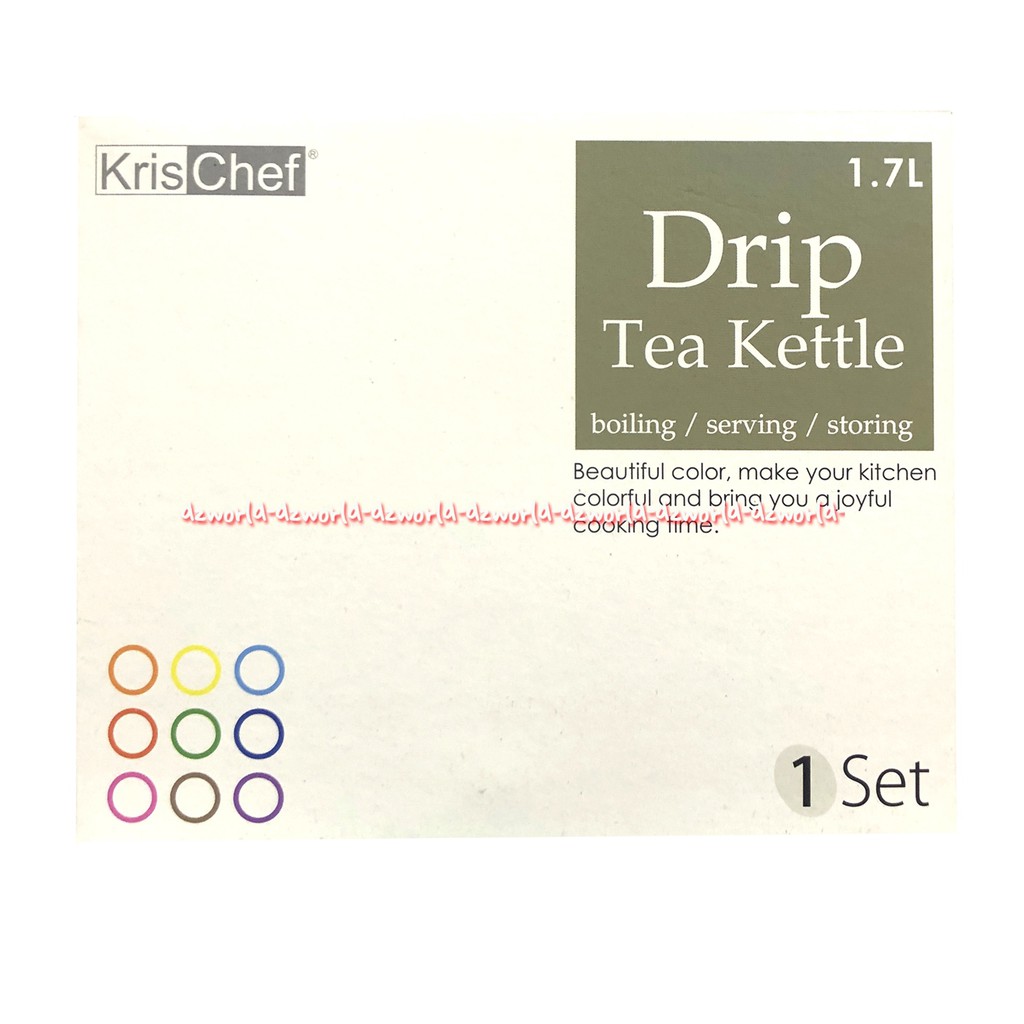 Krischef Drip Tea Kettle 1.7L Teko Cerek Seduh Teh Dikompor Listrik Kris Chef Coklat Muda Susu