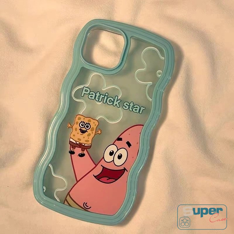 Couple Wavy Edge Case Realme C55 C15 C35 C21Y C25Y C25s C25 C11 2021 C12 C20 C3 6i 5i C20A C11 2020 5 5s C1 Kartun Patrick Star SpongeBob Soft TPU Penutup Belakang Shockproof